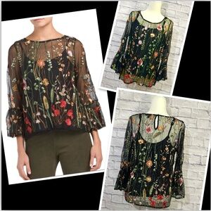 FOR CYNTHIA Floral mesh overlay top with camisole (EUC)